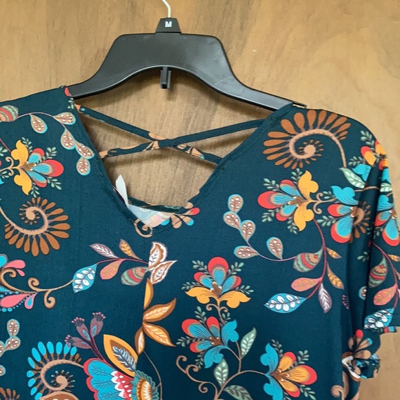 Harlow & Rose floral print pullover dress soft with stretch size M - Picture 17 of 17